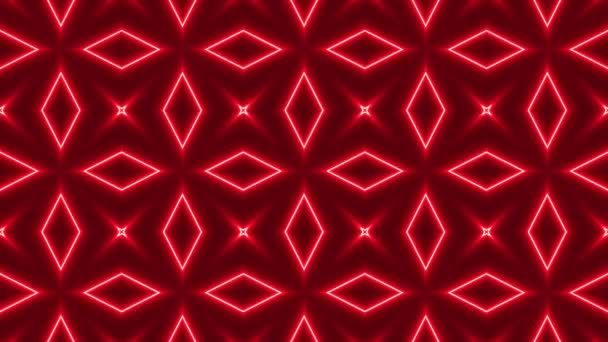 Neon Mandala模式的万花筒背景 — 图库视频影像