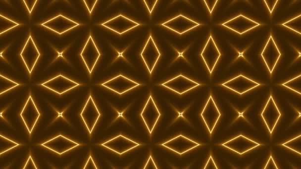 Neon Mandala Muster Kaleidoskope Hintergrund — Stockvideo