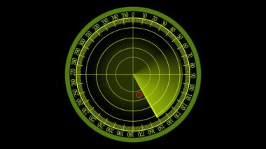 Radar ekranı. Teknoloji Radar HUD Ekran Canlandırması 4K 