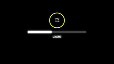  Çubuk indiriliyor ekran pixelated ilerleme animasyonu Yükleniyor Aktarım İndiriliyor 0-100%.