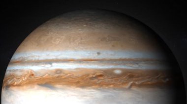 Jüpiter gezegeni 4K 'yı canlandırdı. Dönen gezegen Jüpiter. 