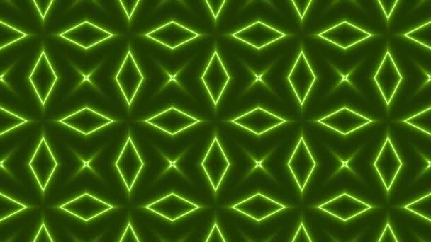 Mandala Kaleidoskopy Neonové Světlo Pozadí — Stock video
