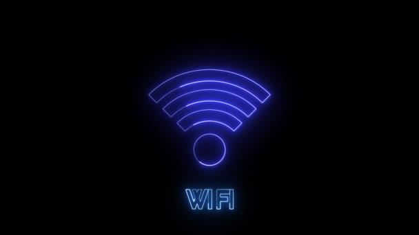 無線Wi Fi信号をアニメーション化しました Fiアイコンアニメーション — ストック動画