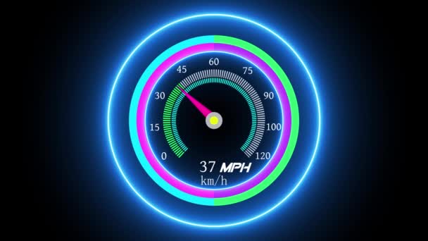 Closeup Speedometer Tachometer Car Race — Stock Video