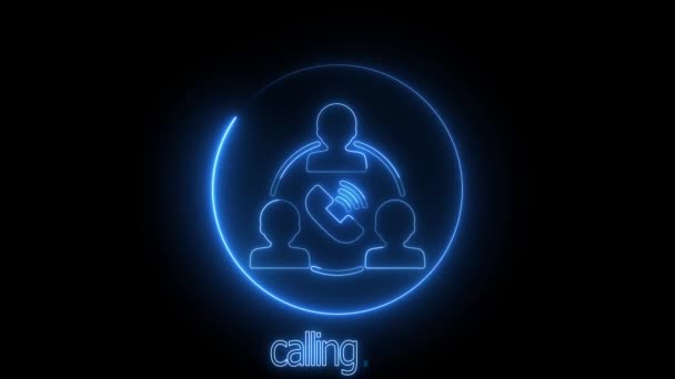 Phone Calling Icon Animated — Stock Video