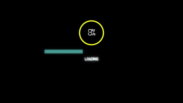 Barra Carregamento Download Barra Carregamento Tela Animação Progresso Pixelado Carregando — Vídeo de Stock