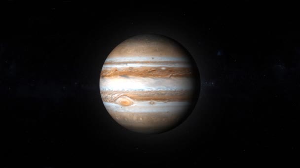 Планета Юпитер Анимировала Вращающаяся Планета Юпитер — стоковое видео