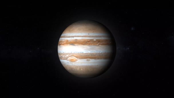 Planeta Jowisz Animowana Wirująca Planeta Jowisz — Wideo stockowe