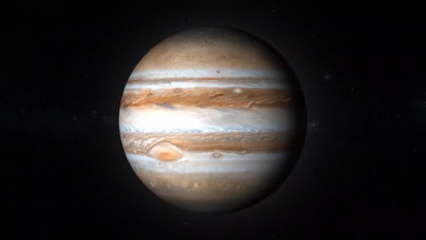 Planeet Jupiter Geanimeerd Draaiende Planeet Jupiter — Stockvideo