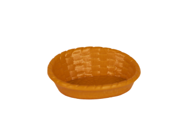 Oyuncak turuncu sepet simülasyonu, şeffaf PNG. Günlük öğeler ve mobilyalar kavramı