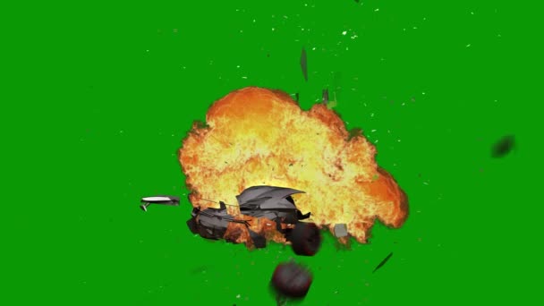 Explosion Burning Smoke Green Screen Background — Stock Video