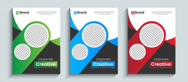 Yaratıcı şirket broşürü ya da kitap kapağı tasarım şablonu A4 boyutunda. Broşür, kitap kapağı, yıllık rapor, katalog, broşür veya kitapçık, poster, broşür, dergi düzeni için şablon tasarımı.