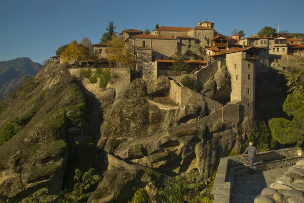 METEORA, GREECE. 22 Ekim 2021 Büyük Meteoron Manastırı, Yunanistan.