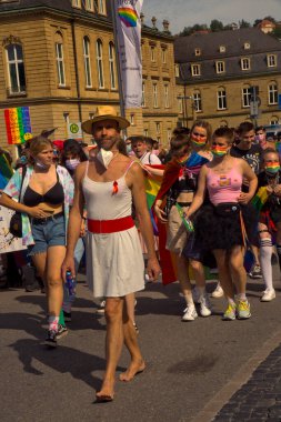STUTTGART, ALMANY, 31 Temmuz 2021. Stuttgart, Almanya 'da Christopher Caddesi Günü.