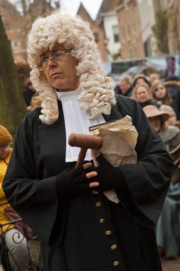 DEVENTER, NEtherlands, 15 ARALIK 2019. Dickens festivali Deventer, Hollanda 'da.