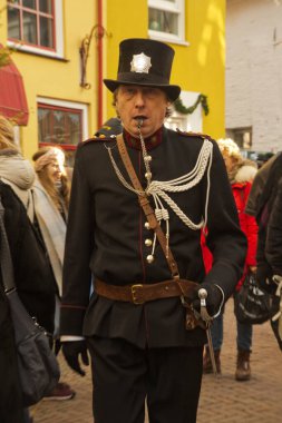 DEVENTER, NEtherlands, 14 ARALIK 2019. Dickens festivali Hollanda Deventer 'da.