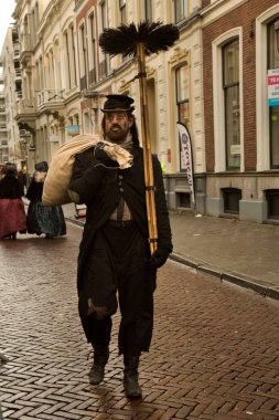 DEVENTER, NEtherlands, 14 ARALIK 2019. Dickens festivali Hollanda Deventer 'da.
