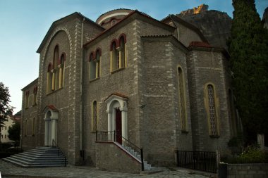 KALAMBAKA, GREECE. 22 Ekim 2021 'de. Bakire Meryem 'in Yurt Kilisesi, Kalambaka, Yunanistan. 