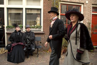 DEVENTER, NEtherlands, 14 ARALIK 2019. Dickens festivali Hollanda Deventer 'da.