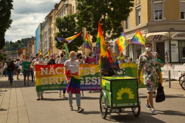 STUTTGART, ALMANY, 31 Temmuz 2021. Stuttgart, Almanya 'da Christopher Caddesi Günü.