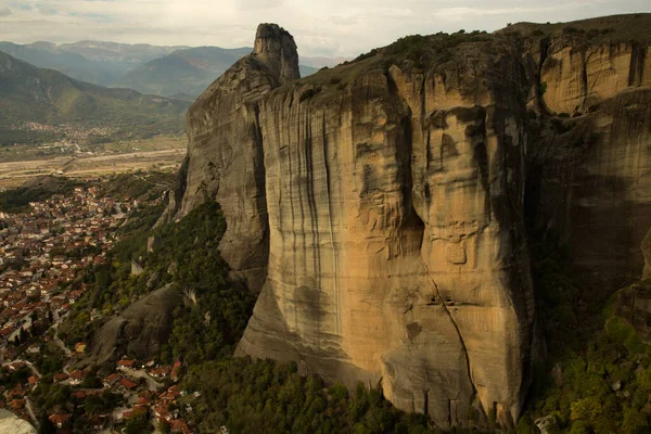 stock image METEORA, GREECE. 23 OCTOBER  2021.  Top view of Kalambaka city and Meteora rocks, Greece.