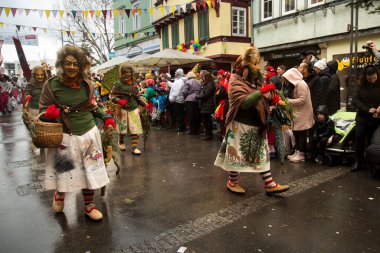STUTTGART, ALMANY, 19 HAZİRAN 2020. Almanya 'nın Stuttgart şehrinde geleneksel maskeli karnaval alayı. 
