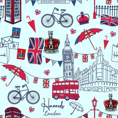 İngiltere 'nin Londra' daki gösterilerinin dokuları pürüzsüzdür. Londra Simgeleri 'nin kusursuz deseni