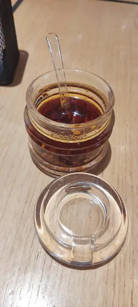 Chiliöl Chinesische Sauce Für Dimsum — Stockfoto