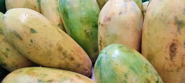 Közeli Papaya Textúra Háttér Piacon — Stock Fotó