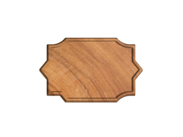 Oznakowanie Deski Drewniana Deska Ciemnobrązowa Izolowana Białym — Zdjęcie stockowe