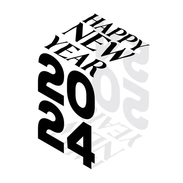Gelukkig Nieuwjaar 2024 Typografie — Stockvector