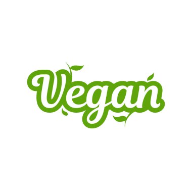 Vegan El Harfli Tasarım Tarzı Vektör İllüstrasyonu. Vektör biçiminde güzel bir el yapımı vegan harf dizaynı, çevre dostu markalaşma, bitki temelli ürün paketleme, restoran menüleri, giysi ve sosyal medya grafikleri için mükemmel..