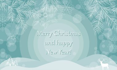 Kış arka plan düşen kar Noel kartı tasarlamak vektör