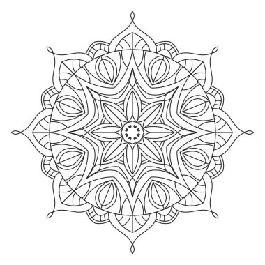 Lineal Çiçek Mandala. Düzenlenebilir renk. Düzenlenebilir arkaplan.