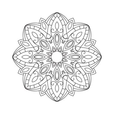 Lineal Çiçek Mandala. Düzenlenebilir renk. Düzenlenebilir arkaplan.