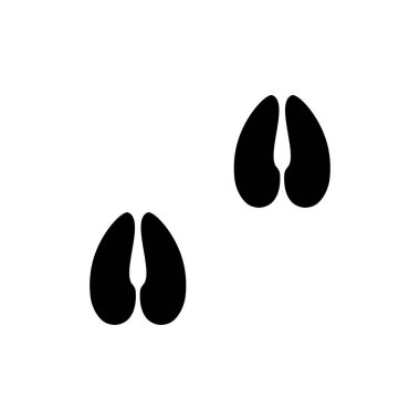 İzole edilmiş ren geyiği ayak izi düz vektör çizimi