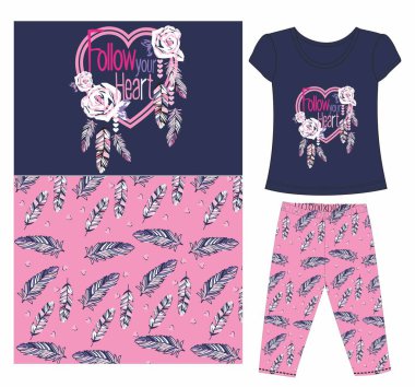 Pembe tişört ve parmak izi tasarımı. vektör