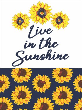  güneş ışığı çiçek desenli vektör sanatı