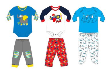 Pantolon baskı vektör sanatı olan vücut kıyafeti.