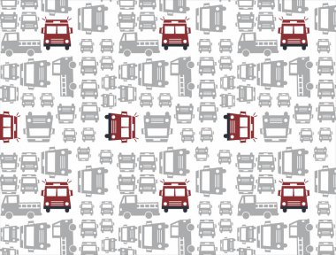 Yazılı vektör sanatının her yerinde itfaiye ekibi var.