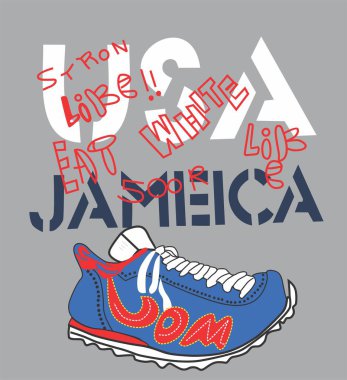 Vektör illüstrasyonu, orijinal Amerikan ve baskı tasarımı