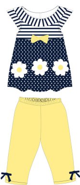 Bebek kıyafetleri. Vektör illüstrasyonu