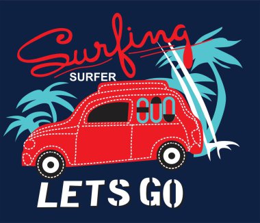 Surf t - shirt tasarım vektör dosyası, vektör dosyası.