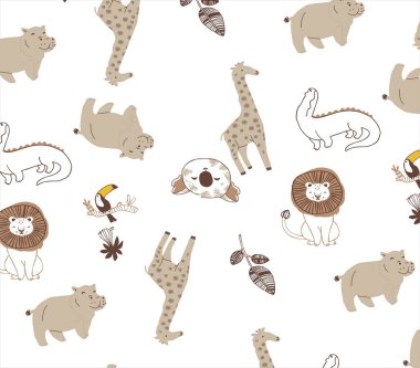 Çizgi filmlerdeki sevimli kedilerin kusursuz desenleri. vektör illüstrasyonu