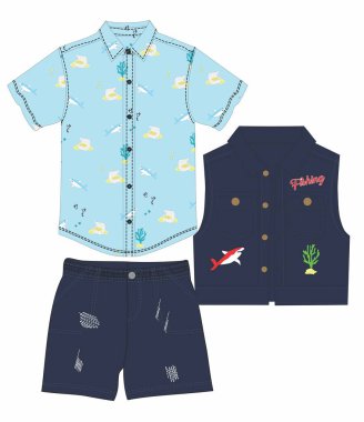  Erkeklerin resmi. Ceketli 3 pc set gömlek.