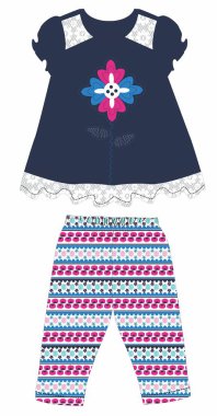 Bebek elbisesi. Vektör illüstrasyonu 