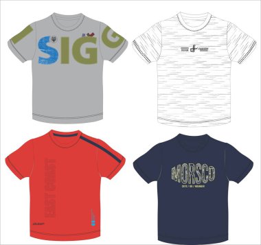 Tişört desenleri dizayn eden adamlar. Vektör çizimi. t-shirt tasarımı.