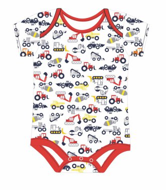 Beyaz arka planda bebek kıyafetleri, vektör illüstrasyonu