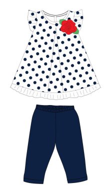 Vektör çizimi. Bebek gömleği ve şortu..