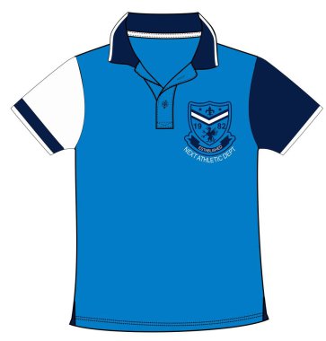 Kurdele ve polo gömlek tasarımı vektör illüstrasyonlu mavi polo gömlek